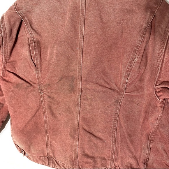 Vintage Carhartt WJO97 VRS Salmon Pink Duck Canvas Detroit Blanket Lined Coat XL - Picture 13 of 16